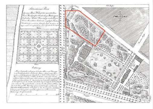 Erbgroßherzogliches Palais - Gartenplan WEinbrennerzeit